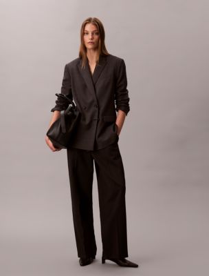 Женские пиджаки Calvin Klein Houndstooth Wool Blend Relaxed Blazer — фото 2