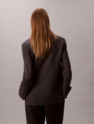 Женские пиджаки Calvin Klein Houndstooth Wool Blend Relaxed Blazer — фото 6