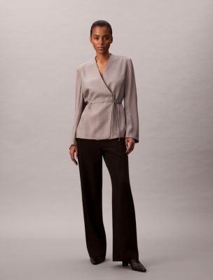 Женские пиджаки Calvin Klein Viscose Jacquard Wrap Blazer — фото 3