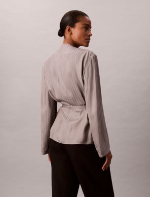 Женские пиджаки Calvin Klein Viscose Jacquard Wrap Blazer — фото 5