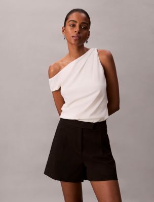 Женские шорты Calvin Klein Pleated Tailored, цвет: Чёрный — фото 4