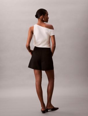 Женские шорты Calvin Klein Pleated Tailored, цвет: Чёрный — фото 5