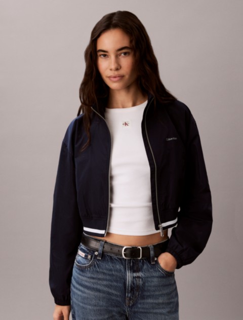 Женские куртки Calvin Klein Woven Cropped Relaxed Track Jacket