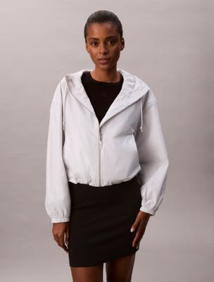Emblem Logo Jacquard Wind Jacket, Silver Haze