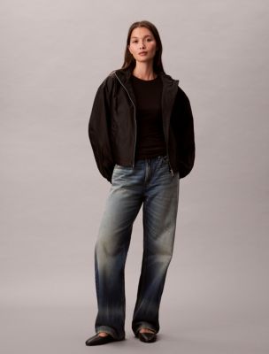 Emblem Logo Jacquard Wind Jacket, Black