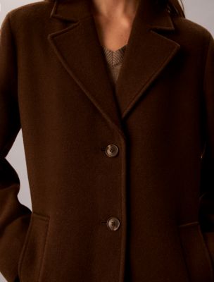 Женское пальто Calvin Klein Wool Blend Tailored, цвет: Коричневый — фото 4