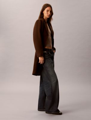 Женское пальто Calvin Klein Wool Blend Tailored, цвет: Коричневый — фото 5