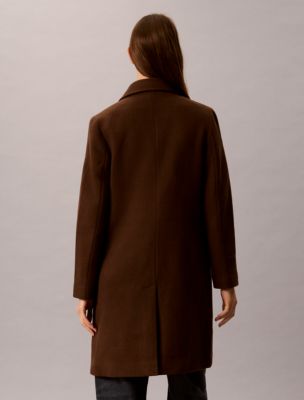 Женское пальто Calvin Klein Wool Blend Tailored, цвет: Коричневый — фото 6