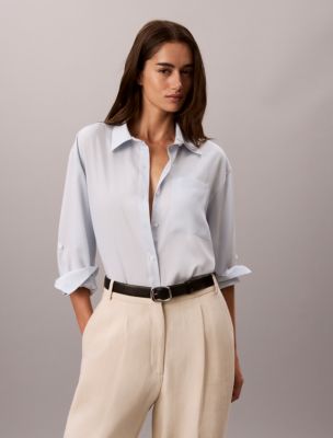 Lyocell Roll Tab Button-Down Shirt, Plein Air