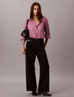 Lyocell Roll Tab Button-Down Shirt, Dusky Orchid