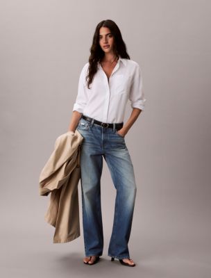 Tencel Roll Tab Button-Down Shirt, Brilliant White