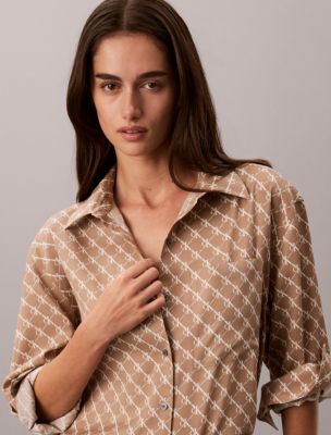 Женские рубашки Calvin Klein Lyocell Stripe Classic Button-Down Shirt — фото 2