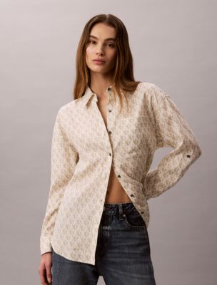Lyocell Roll Tab Button-Down Shirt, Overcast