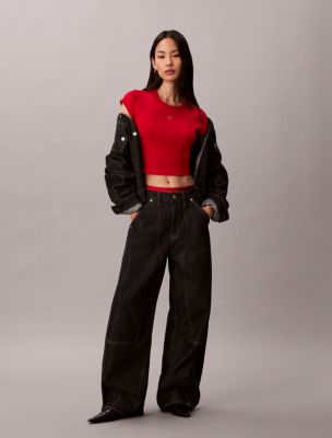 Женские футболки Calvin Klein Lunar New Year Emblem Logo Crop T-Shirt — фото 2