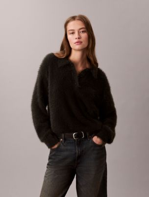 Soft Polo Relaxed Sweater, Pirate Black