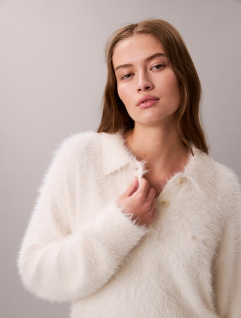 Женские свитеры Calvin Klein Soft Polo Relaxed Sweater