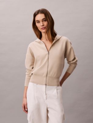 Relaxed Knit Hoodie, Silvermoss