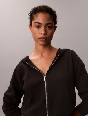 Женское вязаное худи Calvin Klein свободного кроя, цвет: Чёрный — фото 2