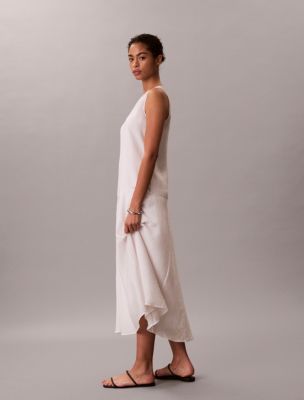 italian designer linen dresses Katherine Linen Dress | V-Neck A-Line in Black & White main image 0