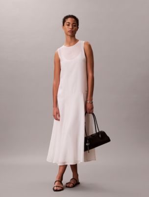 Voile Maxi Dress, White Sand