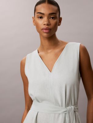 calvin klein linen blend day dress Linen Blend Mini Dress
