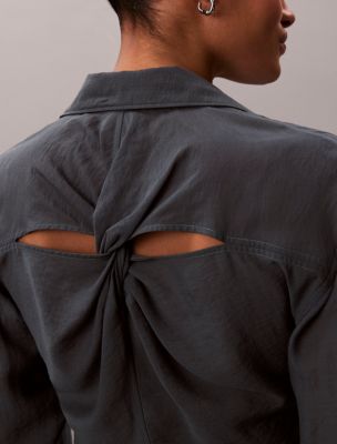 Женские рубашки Calvin Klein Voile Classic Button-Down Shirt — фото 6