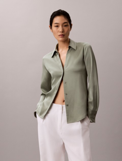 Женские рубашки Calvin Klein Hammered Satin Fitted Shirt