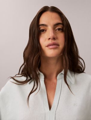 Женские рубашки Calvin Klein Linen Blend Classic Shirt — фото 3