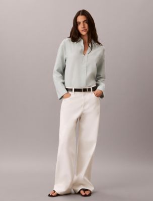 Женские рубашки Calvin Klein Linen Blend Classic Shirt — фото 4