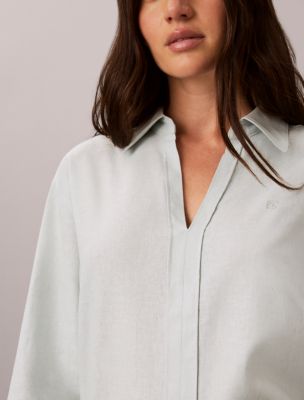 Женские рубашки Calvin Klein Linen Blend Classic Shirt — фото 6