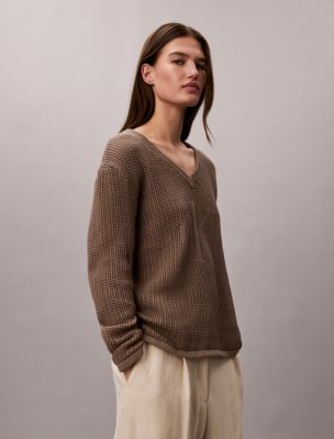 Smooth Cotton Relaxed Monogram Sweater