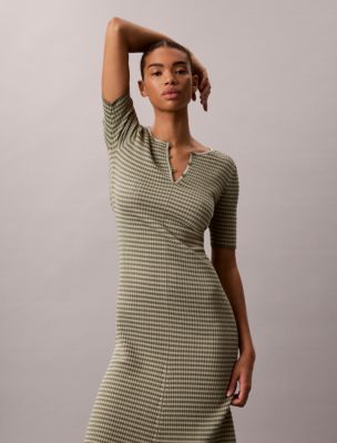 Женские платья Calvin Klein Cotton Rayon Stripe Midi Dress — фото 2