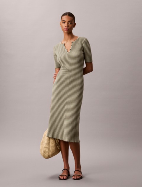 Женские платья Calvin Klein Cotton Rayon Stripe Midi Dress