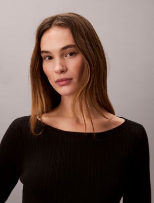 Женские платья Calvin Klein Long Sleeve Rib Mini Dress — фото 5
