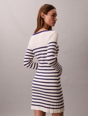 Женские платья Calvin Klein Stripe Long Sleeve Rib Mini Dress — фото 4