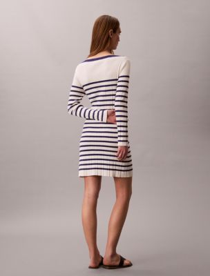 Женские платья Calvin Klein Stripe Long Sleeve Rib Mini Dress — фото 5