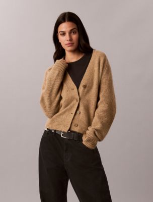 Wool Blend Cardigan, Tigers Eye