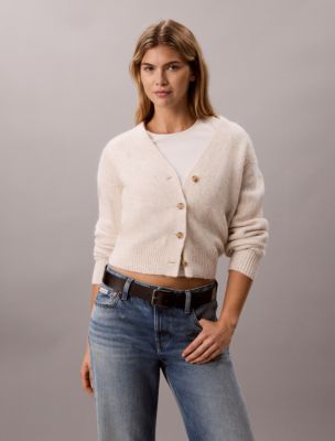 Wool Blend Cardigan, Turtledove Melange