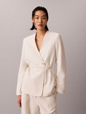 Textured Wrap Blazer, Tofu