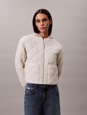 Nylon Quilted Jacket, Chalk
