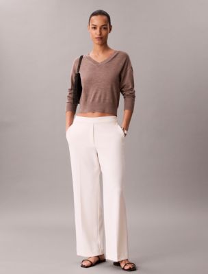 Stretch Crepe Travel Pants, Tofu