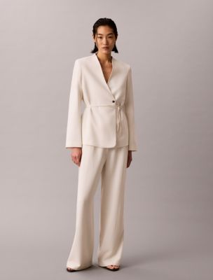 Textured Straight Pants, Tofu