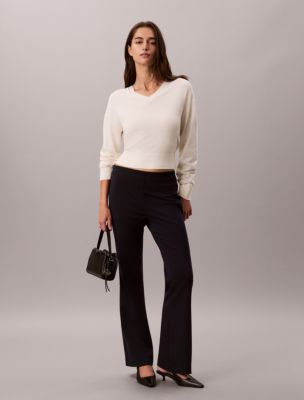 Ponte Flared Pants, Dark Sapphire