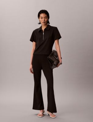 Ponte Flared Pants, Black