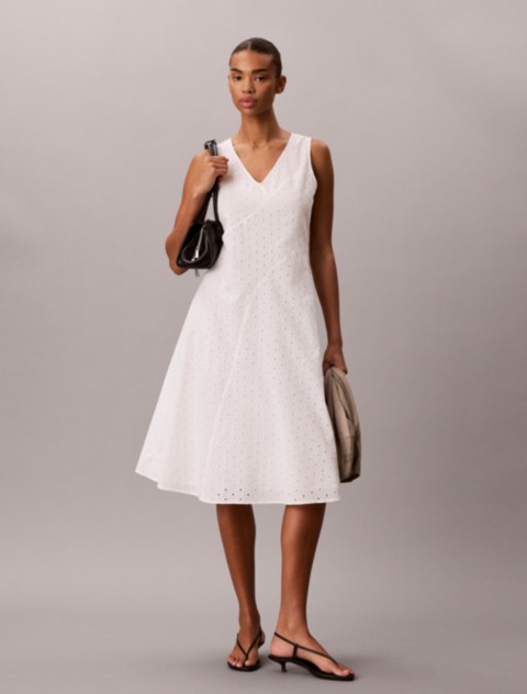 Женские платья Calvin Klein Broderie Midi Dress