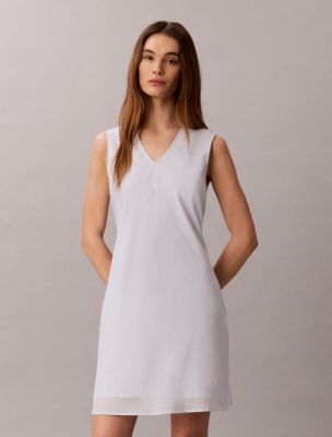 Женские платья Calvin Klein Cotton Blend V-Neck Mini Dress — фото 2