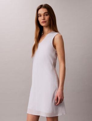 Женские платья Calvin Klein Cotton Blend V-Neck Mini Dress — фото 4