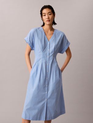 Женские платья Calvin Klein Cotton Poplin Stripe Midi Dress — фото 2