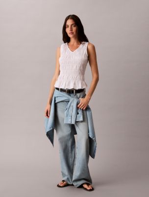 Женские топы Calvin Klein Cotton Poplin Sleeveless Top — фото 3