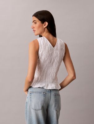 Женские топы Calvin Klein Cotton Poplin Sleeveless Top — фото 4